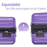 Merax Luggage Set Expandable 3 Piece Sets with TSA Lock, Lightweight Hardside Luggage with Spinner Wheels (Purple)