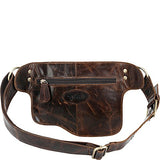 Vicenzo Leather Adonis 2 Leather Waist Pack Hip Purse (Black)