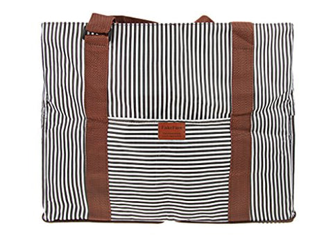 FakeFace Durable Waterproof Oxford Striped Travel Duffle Tote Carry On Duffel Bag for Women Men
