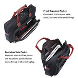 Ronts Black Nylon 14" Laptop Messenger Bag for Men Briefcase Business a4 Shoulder Work Tote Attache