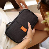 P.travel Passport Wallet Waterproof Family Travel Passport Holder Travel Document Organizer-Black