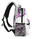 Casual Backpack,Cute Cartoon Siamese Kitten Girl In Pink,Business Daypack Schoolbag For Men Women Teen