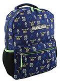 Star Wars Mandalorian Baby Yoda Boy's Girl's Adult 16 Inch School Backpack (One Size, Blue/Green)