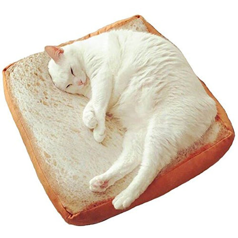 Creative Toast Bread Pet Cat Bed Mattress Soft Cushion Seat Pad for Cats & Dogs Sleeping Playing