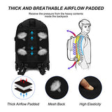 Wheeled Laptop Backpack with USB Charging Port Waterproof Luggage Suitcase