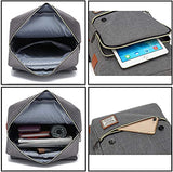 UGRACE Vintage Laptop Backpack with USB Charging Port, Elegant Water Resistant Travelling Backpack Casual Daypacks School Shoulder Bag for Men Women, Fits up to 15.6Inch Laptop in Grey