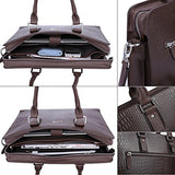 Banuce Genuine Leather Briefcase for Men Business Slim Laptop Attach Case Tote Menssenger Bag