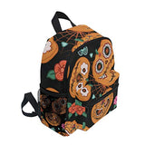 Toddler Backpack Rose Sugar Pumpkin Flowers Spider Web Mini Preschool Bag for Unisex Kids