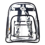 Heavy Duty Clear Backpack See Through PVC Stadium Security Transparent Workbag | Black