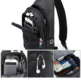 CrossGear Small Sling Backpack with USB Charging Port Waterproof Pouch Chest Shoulder Mini Bag