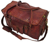 Vintage Crafts 21" Mens Retro Style Carry On Luggage Flap Duffel Leather Duffel Bag