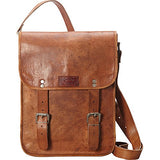 Sharo Leather Bags Cross Body Messenger Bag (Brown)