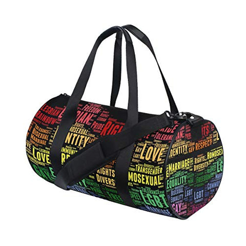 OuLian Gym Bag Eliminating HBT Bullying Women Canvas Duffel Bag Cute Sports Bag for Girls