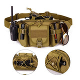 Tactical Waist Pack Bag Military Fanny Packs Waterproof Hip Belt Bag Pouch for Hiking (Brown)