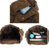 BLUBOON Canvas Vintage Backpack Leather Casual Men Women Laptop Travel Rucksack (Coffee)