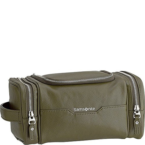 Samsonite- Leather Travel Accessories Dusk U-Zip Travel Kit (Olive)