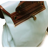 Floto Positano Backpack in Blue and Brown Full Grain Calfskin Leather