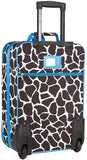 Blue Giraffe Print 20 Inch Expandable Carry On Rolling Luggage