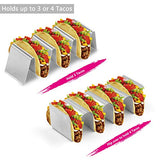 Buruis 4 Pack Taco Holder Stand, Stylish Stainless Steel Taco Rack Tray-Hold up to 16 Soft or