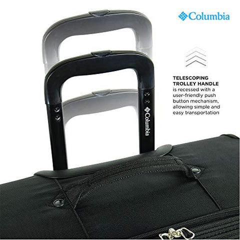 Columbia Wheeled Duffle Travel Bag - 26 Inch Large Rolling Lightweight Luggage Bags for Men , Black
