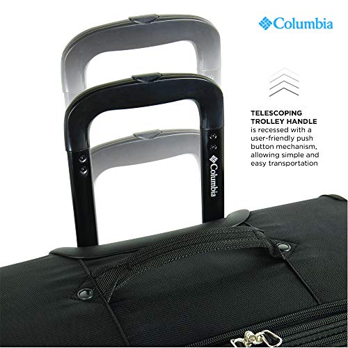 Columbia Wheeled Duffle Travel Bag - 26 Inch Large Rolling Lightweight Luggage Bags for Men , Black