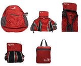 Outlander Packable Handy Lightweight Travel Hiking Backpack Daypack-Red-L