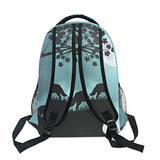 Backpack Travel Evening Moon Wolf School Bookbags Shoulder Laptop Daypack College Bag for Womens
