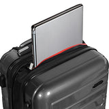 Olympia Nema 3-Piece Exp. Hardcase Spinner Luggage Set W/TSA Lock, Black