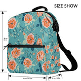 Colourlife Pink Roses Stylish Casual Shoulder Backpacks Laptop School Bags Travel Multipurpose