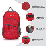 Outlander Packable Handy Lightweight Travel Hiking Backpack Daypack, Red
