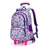 Xhhwzb Girl'S Wheeled Backpack Trolley School Bag Travel Rolling Backpacks (Color : B)