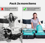 Veken 6 Set Packing Cubes, Travel Luggage Organizers with Laundry Bag & Shoe Bag (Teal)