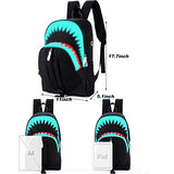 School Backpack College Bookbag for Laptop Back Bag Travel Rucksack Daypack for Boys Girls Men Women (Luminous Shark - Black)