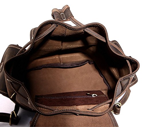 buckle-flap leather backpack berchirly vintage large travel backpacks Shop Leather Backpack, Berchirly Vintage Real – Luggage Factory