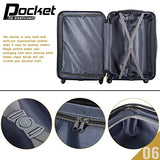 FLIEKS Luggages 3 Piece Luggage Set Spinner Suitcase (Orange)