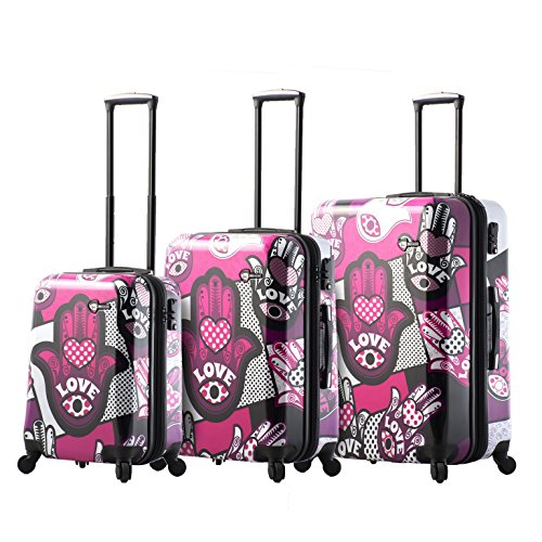 Mia Toro Italy Hamsa Love Monochrome Hard Side Spinner Luggage 3Pc Set ...