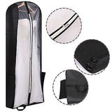 70" Bridal Wedding Gown Garment Bag Extra Large Foldable Portable Travel Dress Cover Hanging Luggage with Pockets for Womens, 8" Gusseted Black