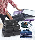 Suvelle 3Pc Set Packing Cubes Nylon Travel Luggage Organizers & Compression Pouches