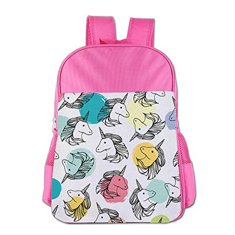 Gibberkids Child's Unicorn Horse Cartoon Colorful School Bags Bookbag Boys/Girls For 4-15 Years Old