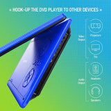 Portable DVD Player 11.5" with 5 Hours Rechargeable Battery by SPACEKEY, 9" Swivel Screen, Support USB/SD Slot and 1.8M Car Charger, Support Memory and Region Free (Blue)