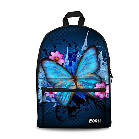 Freewander Personalized Casual Backpack Canvas Animal Printing School Book Bag