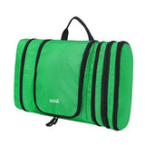 Bagail Men & Women Waterproof Flat Toiletry Kit, Portable and Spacious Travel Cosmetic Organizer Bag for Travel Accessories,Personal Items, Makeup and Shaving Green