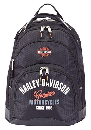 Harley-Davidson Tail of The Dragon Steel Wire Handle Backpack, Black 99220 BLK