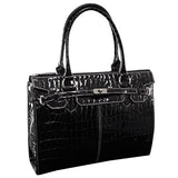 Mckleinusa Francesca 11105 Black Faux Patent Croco Leather Ladies' Business Tote