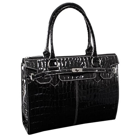 Mckleinusa Francesca 11105 Black Faux Patent Croco Leather Ladies' Business Tote