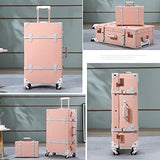 Unitravel Vintage Suitcase Set Spinner Travel Hardside Luggage Sets Pu Trunk
