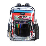 Heavy Duty Clear Backpack Durable Military Nylon Transparent for School, Airport Security