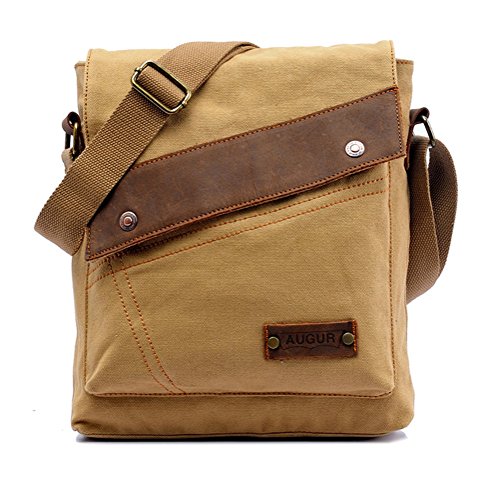 Men's Vintage Canvas Shoulder Bag School Backpack Casual Messenger Daypack Crossbody Rucksack -