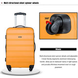 Merax Travelhouse Luggage 3 Piece Expandable Spinner Set Orange