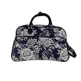 Vibrant Garden Floral Bouquet Motif Rolling Lightweight Carry On Duffel Bag, Printed Modern Graphic